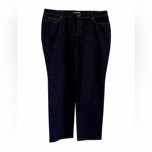 Lands’ End Women’s Plus Size Jeans 24W | River Rinse Dark Wash | High Rise